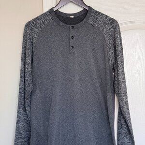 Lululemon Henley Shirt Metal Vent Tech Grey Long Sleeve